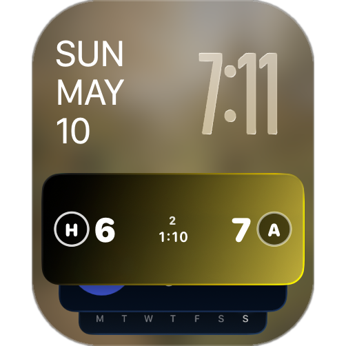 Apple Watch Smart Stack chip with live Eggbeater score