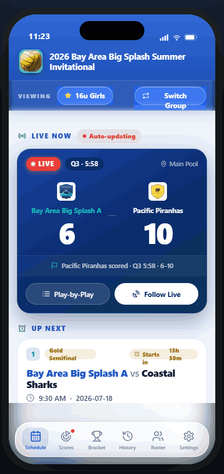 Eggbeater live scoring